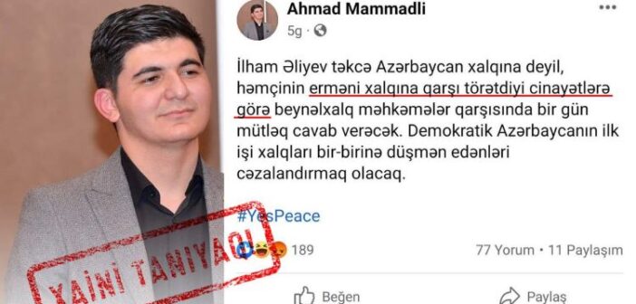 Azerbaycanlı savaş karşıtı aktivist, Twitter paylaşımından dolayı kaçırılıp gözaltına alındı